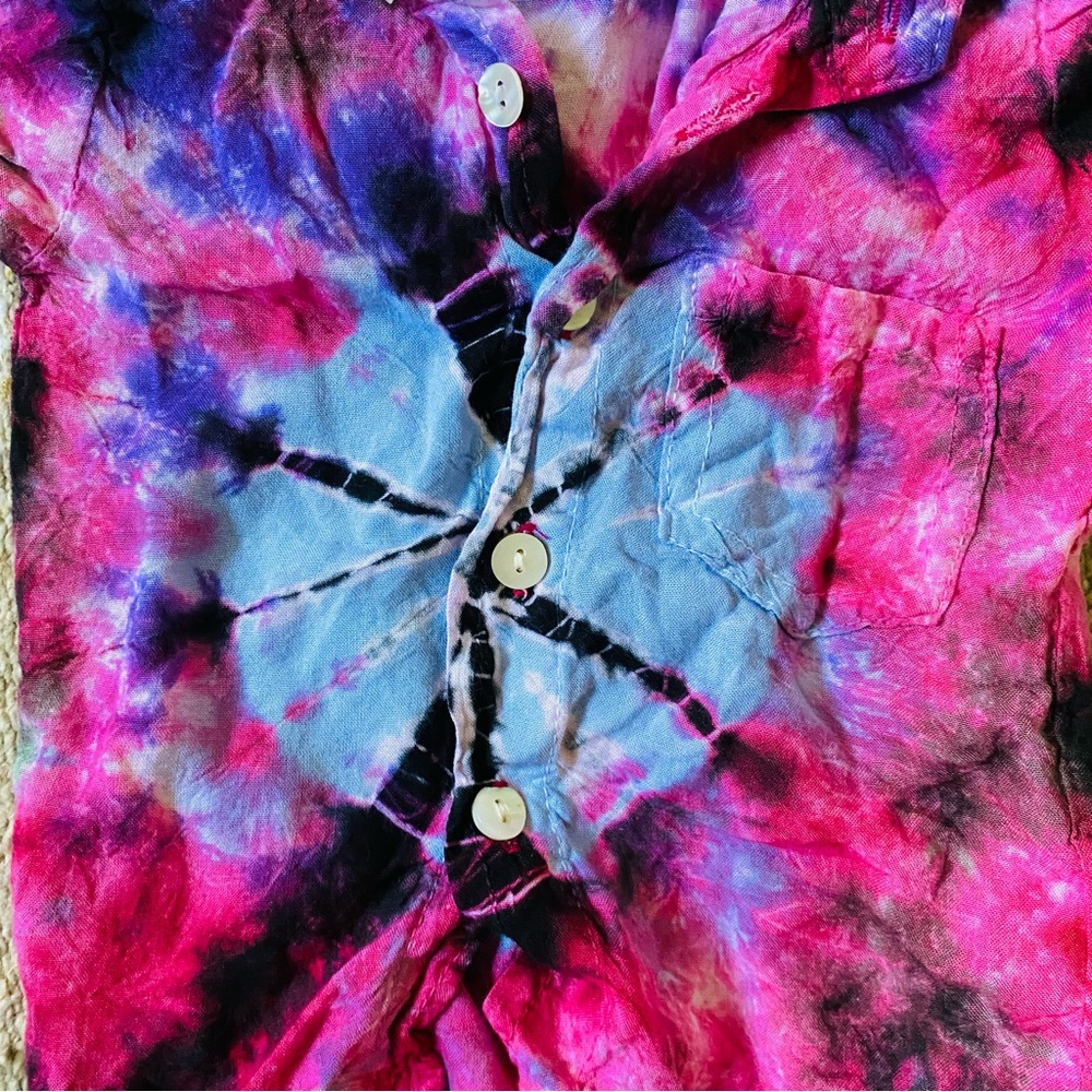 Midnight Sun Baby Tie Dye Button Up Shirt - Picture 4 of 4